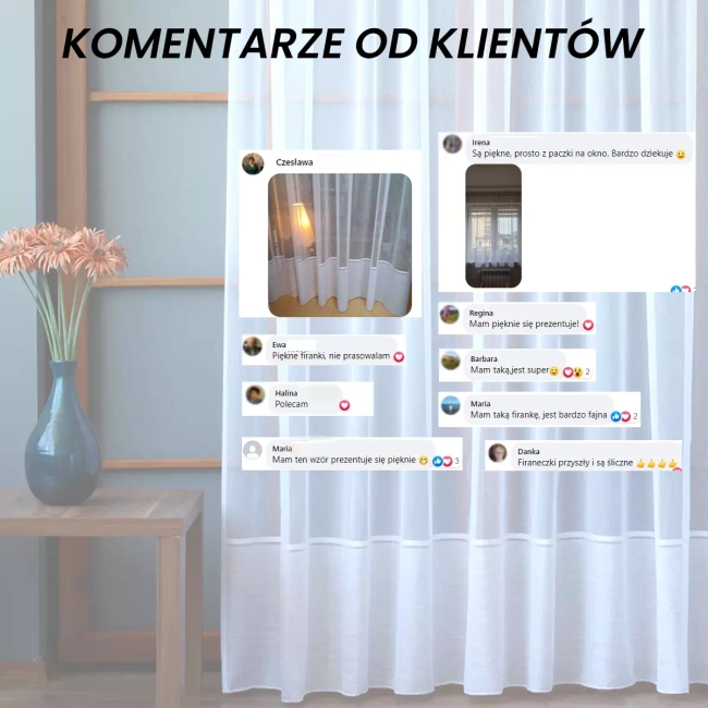 Firana na wymiar - długa, do salonu - z delikatnym dołem - KORNELIA